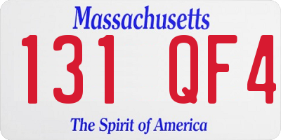 MA license plate 131QF4