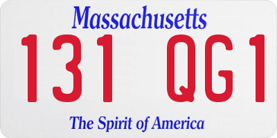 MA license plate 131QG1