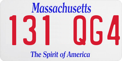 MA license plate 131QG4