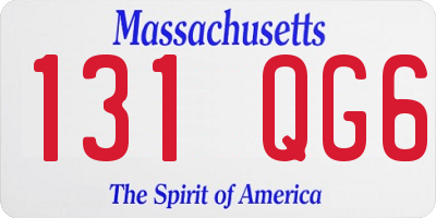 MA license plate 131QG6