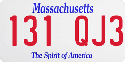 MA license plate 131QJ3