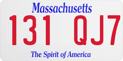 MA license plate 131QJ7