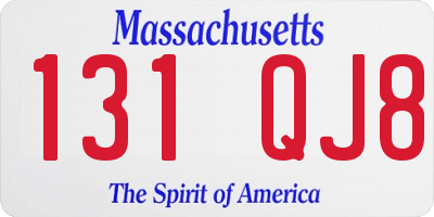 MA license plate 131QJ8