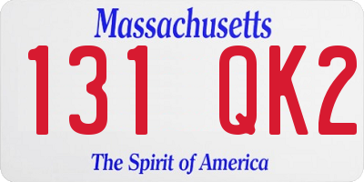 MA license plate 131QK2