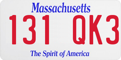 MA license plate 131QK3