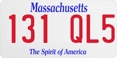 MA license plate 131QL5