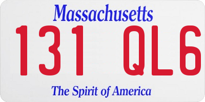 MA license plate 131QL6