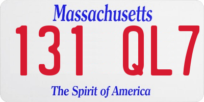 MA license plate 131QL7
