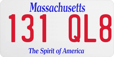 MA license plate 131QL8