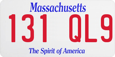 MA license plate 131QL9