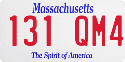 MA license plate 131QM4