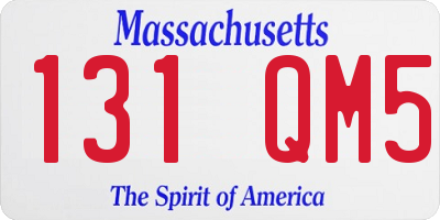 MA license plate 131QM5
