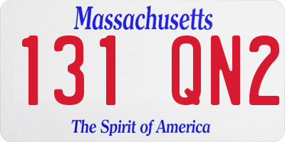 MA license plate 131QN2