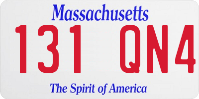 MA license plate 131QN4