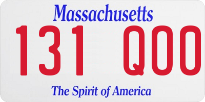 MA license plate 131QO0