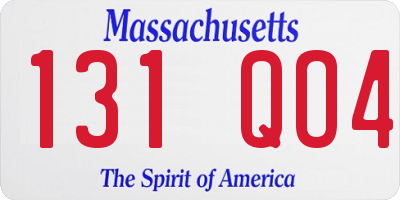 MA license plate 131QO4