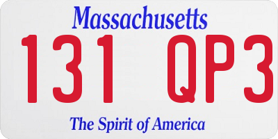 MA license plate 131QP3