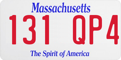 MA license plate 131QP4