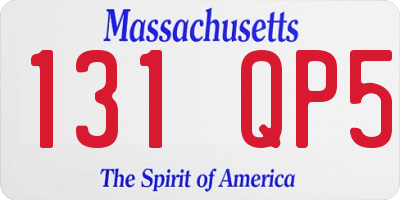 MA license plate 131QP5
