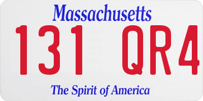 MA license plate 131QR4