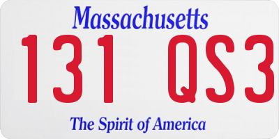 MA license plate 131QS3