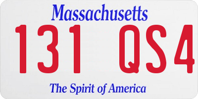 MA license plate 131QS4
