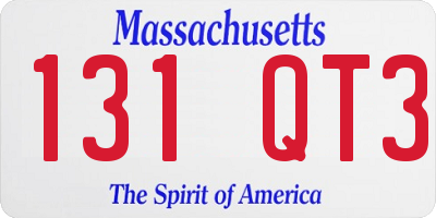 MA license plate 131QT3