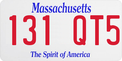 MA license plate 131QT5