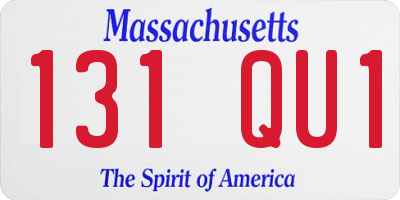 MA license plate 131QU1