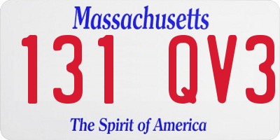 MA license plate 131QV3