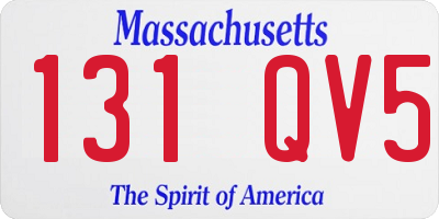 MA license plate 131QV5