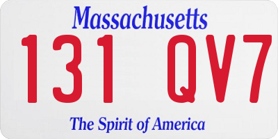 MA license plate 131QV7