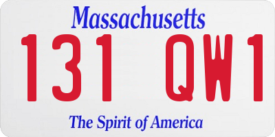 MA license plate 131QW1