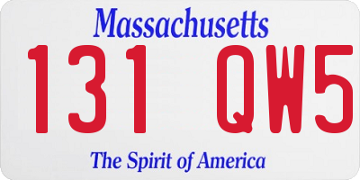 MA license plate 131QW5