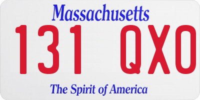 MA license plate 131QX0