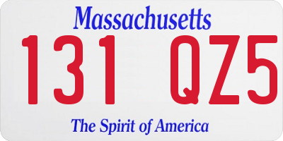 MA license plate 131QZ5