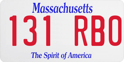 MA license plate 131RB0