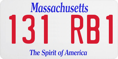MA license plate 131RB1