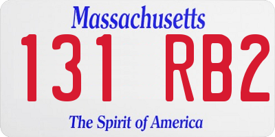 MA license plate 131RB2