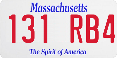 MA license plate 131RB4