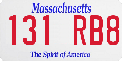 MA license plate 131RB8