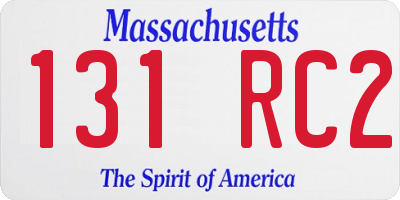 MA license plate 131RC2