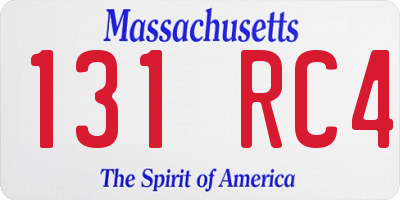 MA license plate 131RC4