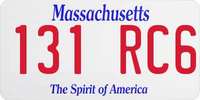 MA license plate 131RC6