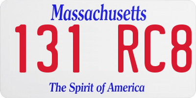 MA license plate 131RC8