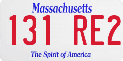 MA license plate 131RE2