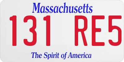 MA license plate 131RE5