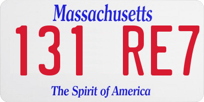 MA license plate 131RE7