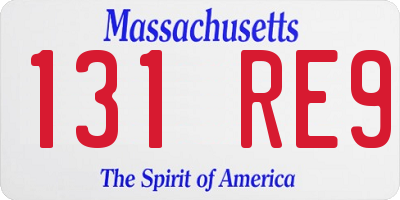 MA license plate 131RE9