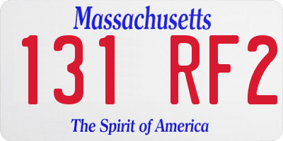 MA license plate 131RF2